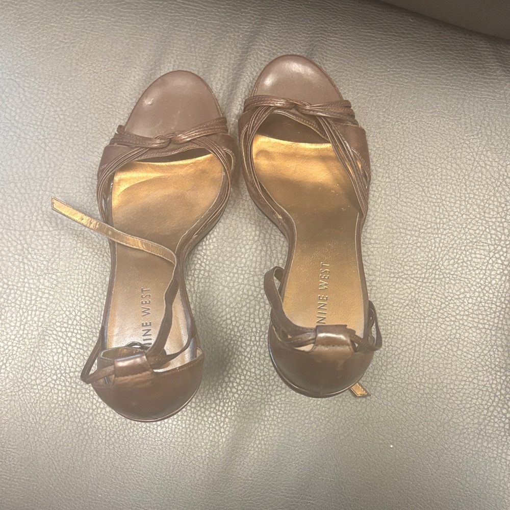 Nine West Brown Strappy Heels